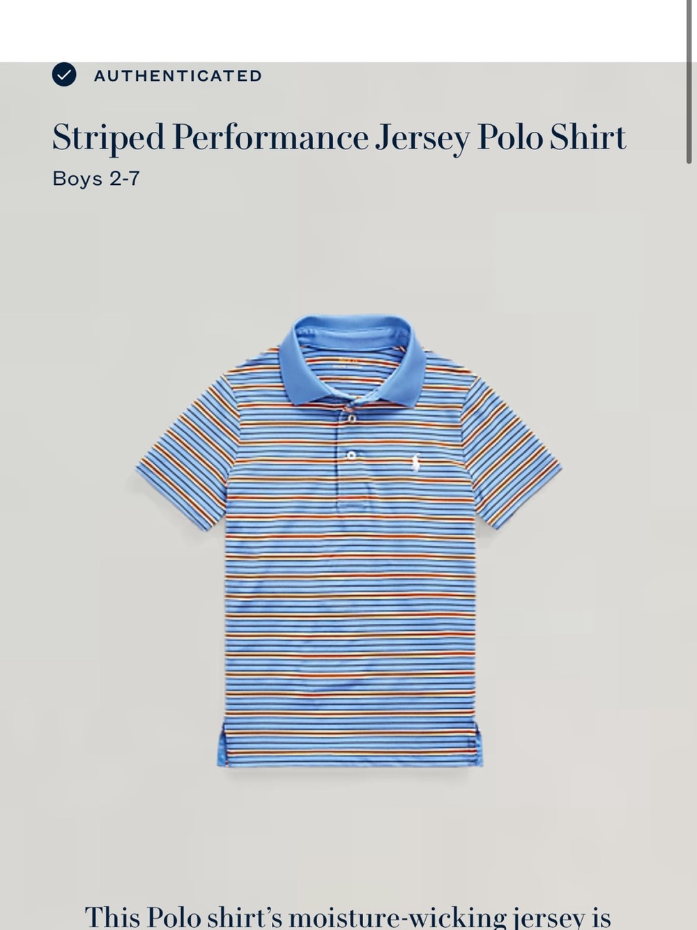 Boys Ralph Lauren performance polo